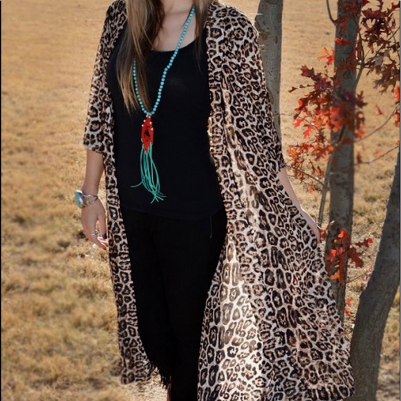 NWT! Leopard/ Cheetah CraZy TrAiN Kimono/ Duster! - Picture 4 of 5